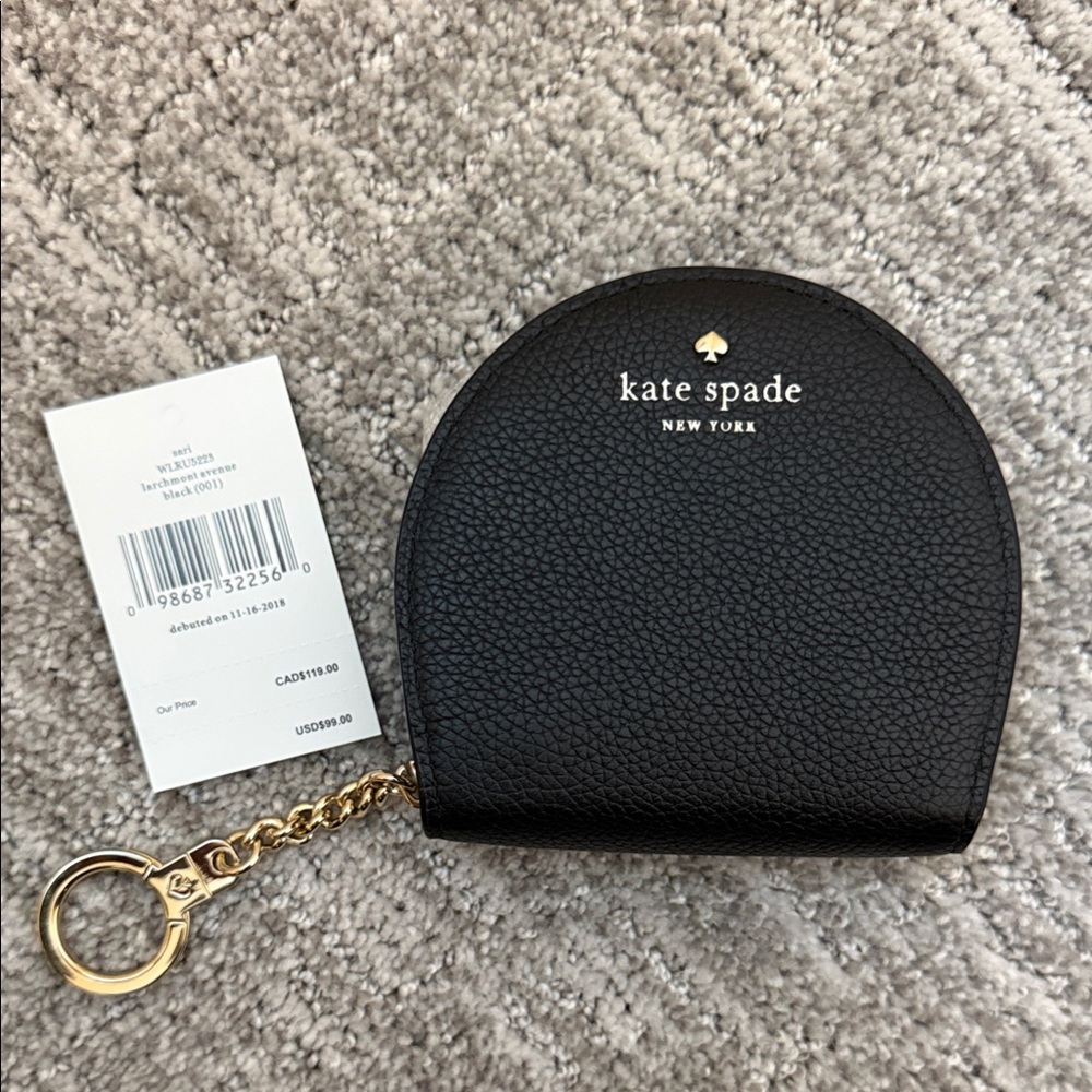 Kate Spade Black Leather Coin Purse Wallet